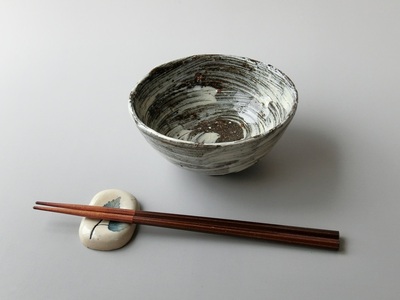 【唐津焼】中川自然坊窯 刷毛目唐津 ご飯茶碗（夫婦碗）ペアセット【C052】