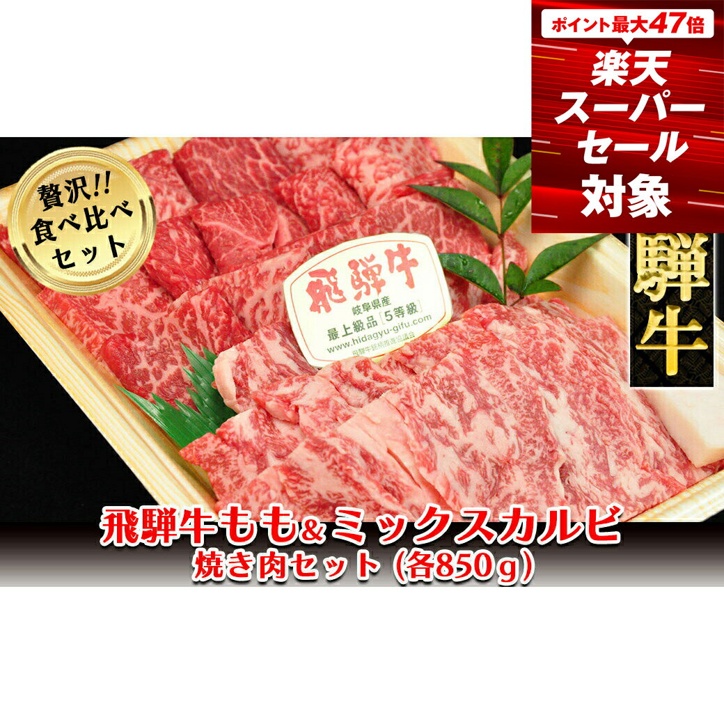 【ふるさと納税】 飛騨牛もも・ミックスカルビ焼肉セット各850g 【冷凍】　冷凍配送　飛騨牛もも850g 飛騨牛ミックスカルビ850g 1700g もも カルビ 飛騨牛 下呂温泉 おすすめ 牛肉 ブランド牛 肉ギフト 国産 贈答品 焼肉用 焼肉 焼肉セット 焼き肉 ギフト 2種 67000円