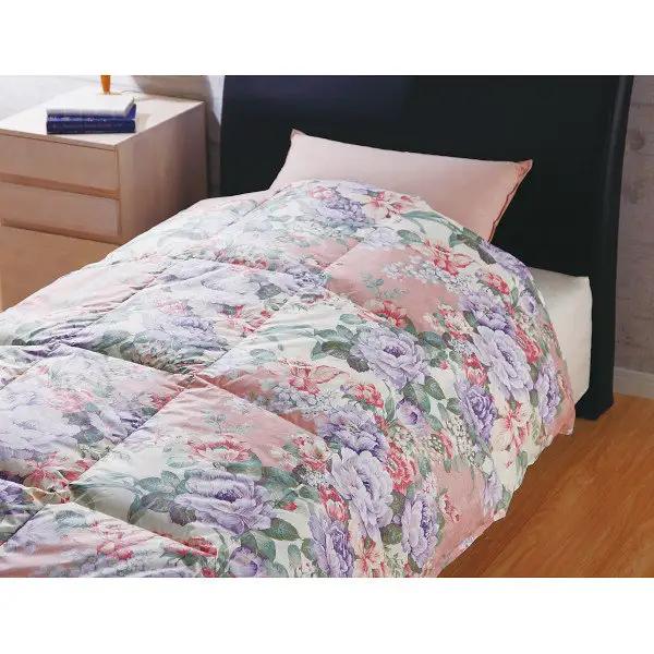 柄おまかせ　国産羽毛ふとん　クインサイズ　約210×210cm　 ホワイトダックダウン50％　約1.3kg入り