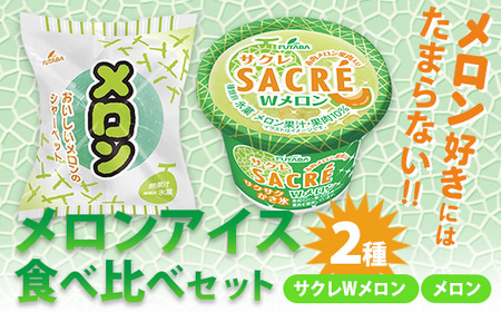 メロン好きにはたまらない！　メロンアイス2種食べ比べセット｜フタバ食品　サクレ　アイス　メロン　かき氷　シャーベット　※離島への配送不可  ※2025年6月下旬頃より順次発送予定