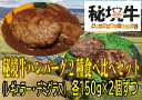 【ふるさと納税】幌延町産 秘境牛ハンバーグ2種食べ比べセットA〈レギュラー・デミグラス　各2個〉