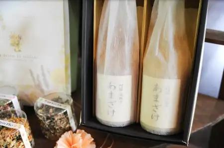 お米農家が作る あまざけ 紅白セット 甘酒 無農薬 紅白 セット 720ml 2本 米麹 飲み比べ 詰め合わせ お正月 ギフト 贈答用 あっぷるみんと 熊本 阿蘇 南小国町 送料無料