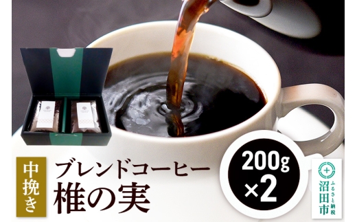 ブレンドコーヒー 中挽き「椎の実」200g×2袋 土田商店 [レギュラーコーヒー 珈琲 こーひー coffee カフェ 自家焙煎 森林文化都市 沼田ブレンド]