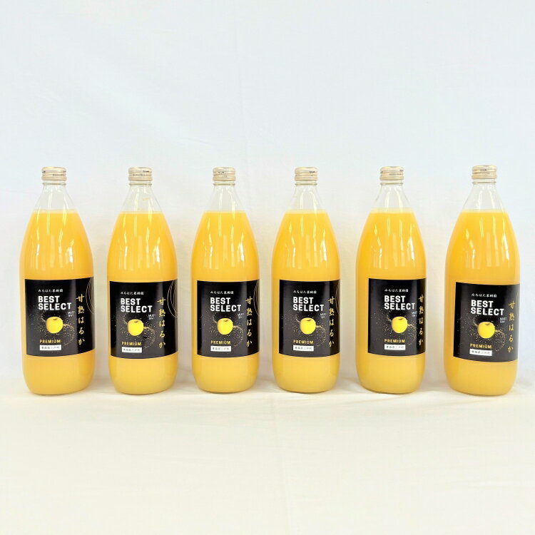 【ふるさと納税】「甘熟はるか」りんごジュース 1L×6本 【みちはた果樹園】100％ ストレートジュース 青森県 三戸町 青森りんご 林檎
