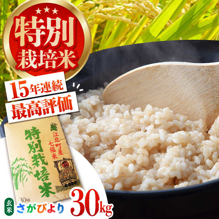 【ふるさと納税】令和7年産 特別栽培米 さがびより 玄米 30kg 【だいちの家】 [HAG007]