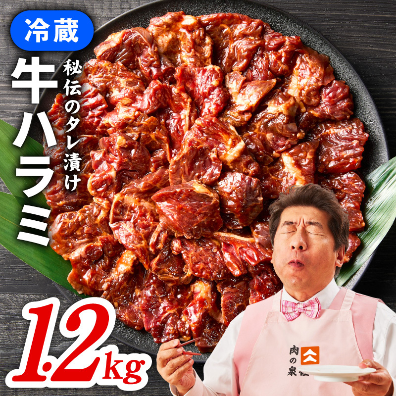 【冷蔵配送】牛ハラミ肉 焼肉用 味付け 1.2kg【小分け 300g×4P 牛肉 焼肉用 焼くだけ 小分け BBQ やきにく】 015B574