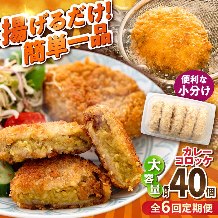 【ふるさと納税】【全6回定期便】カレーコロッケ 40個 3.4kg ころっけ 揚げ物 惣菜 弁当 冷凍 ジューシー 横須賀【有限会社丸伸商事】[AKFH028]