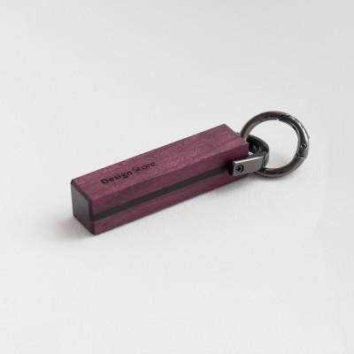 ふるさと納税 能美市 【Anew】寄木キーホルダーストレートタイプ (パープルハート)　マグネット付