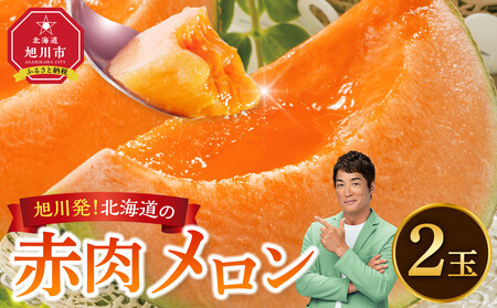 【先行予約】旭川発！北海道の赤肉メロン2玉（1玉標準 1.3kg以上）(2025年6月下旬より発送開始予定)  | メロン メロン メロン メロン メロン メロン _01102