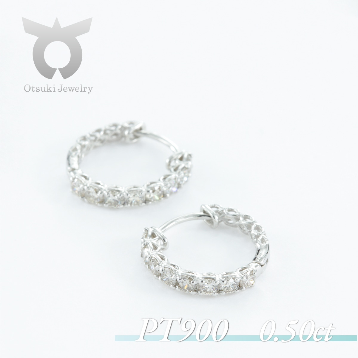 2061-026 PT900　ダイヤモンド　プラチナ　ピアス　0.50ct　17784A　Pt　DIA　PE