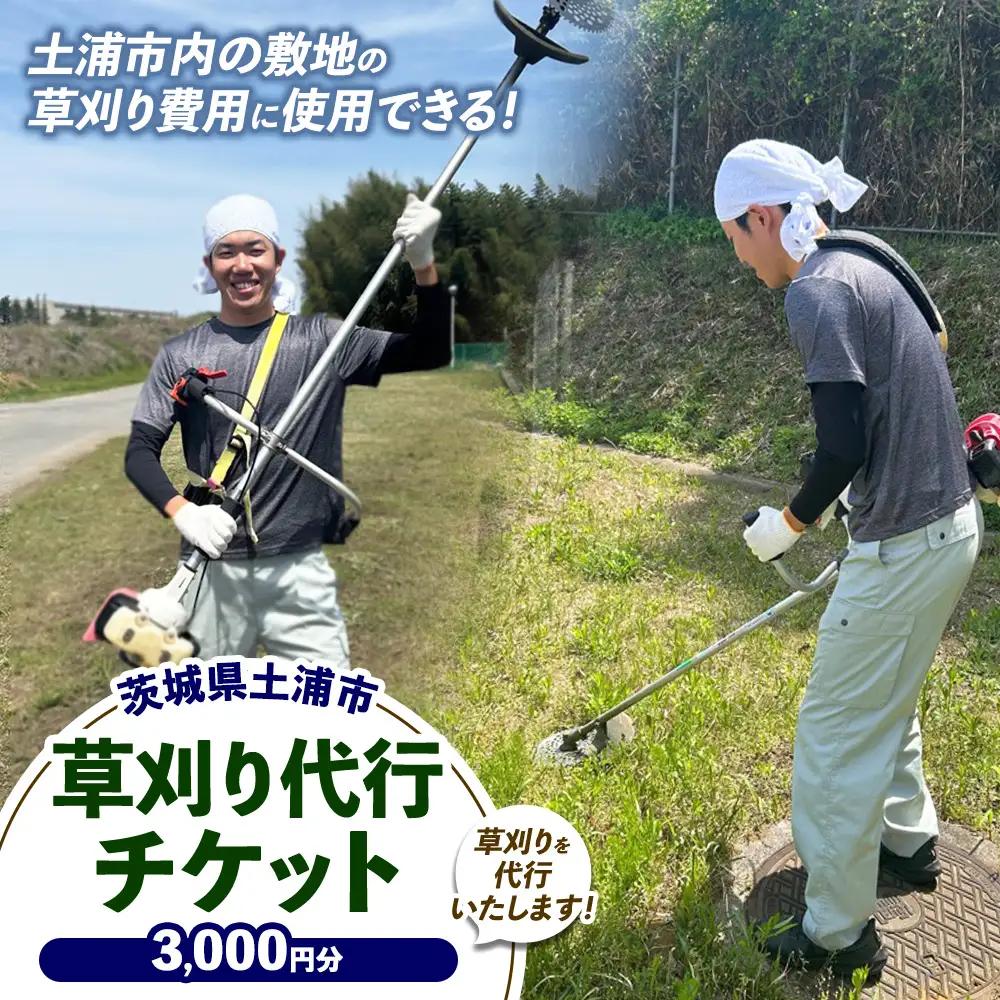 土浦市内の敷地の草刈費用に使用できる 3,000円券
