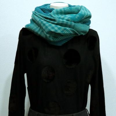 ふるさと納税 見附市 花柄ジャガードスヌード C/#ターコイズ |  | 02