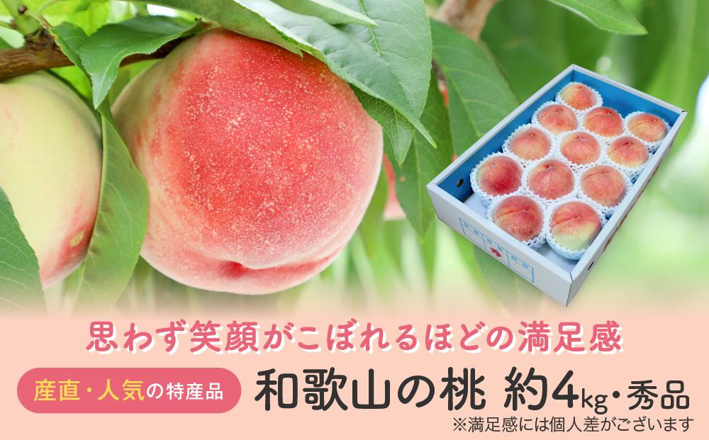 
【産直・人気の特産品】和歌山の桃　約4kg・秀選品★2025年6月下旬～8月上旬頃順次発送★【TM168】
