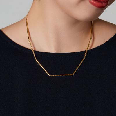 ふるさと納税 魚津市 K18 パイプデザインチェーンネックレス |  | 03