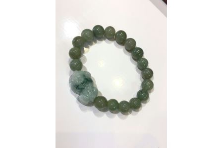 【限定】翡翠ヒキュウ付ブレスレット（２色）　アクセサリー　ブレスレット　パワーストーン※着日指定不可◇