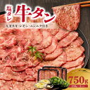 【ふるさと納税】≪お歳暮≫【大盛九条ネギ】塩ダレ牛タン750g 牛タン セット 七輪焼肉 肉屋 京都九条ネギ 250g×3 タン 小分け 冷凍 真空パック 焼肉 肉 薄切りスライス BBQ 京都 ≪12月13日〜12月20日以内に発送≫