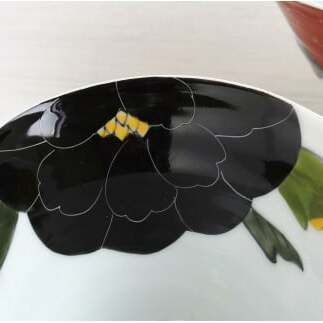 有田焼 泰山 赤牡丹・黒牡丹 なぶり深小丼2個セット A35-203_イメージ4