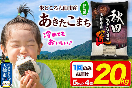 米 あきたこまち【無洗米】20kg（5kg×4袋）秋田県大仙市産 精米 令和7年産