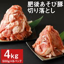 【ふるさと納税】肥後あそび豚 切落し 500g×8パック 合計4kg ぶた ブタ 豚肉 肉 ブランド豚 切り落とし 国産 九州産 熊本県産 菊池市産 冷凍 送料無料