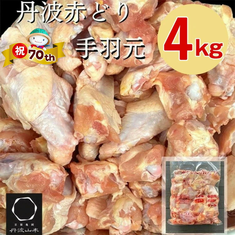 【訳あり 緊急支援】＊春の感謝祭 お申込みで+2kg＊丹波 赤どり 手羽元 6kg+2kg＜京都亀岡丹波山本＞2kg ×4パック 業務用 大容量《コロナ対策 特別返礼品 ふるさと納税 鶏肉 リーフレット付》☆月間MVPふるさと納税賞 第1号(2020年10月)・SDGs未来都市亀岡