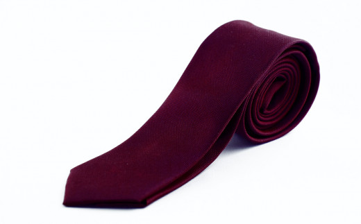 郡内織物　シャンブレースリムタイ　パープル(シルク 100％)【005-005】