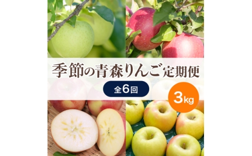＜発送月固定定期便＞＜26年9月～27年2月＞青森りんご 訳あり 品種おまかせ 3kg全6回【4066842】