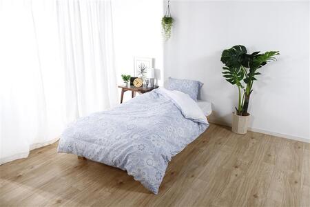 三河産　綿100％　120本ガーゼ肌掛けふとんカバー_レイスブルー【G0581】