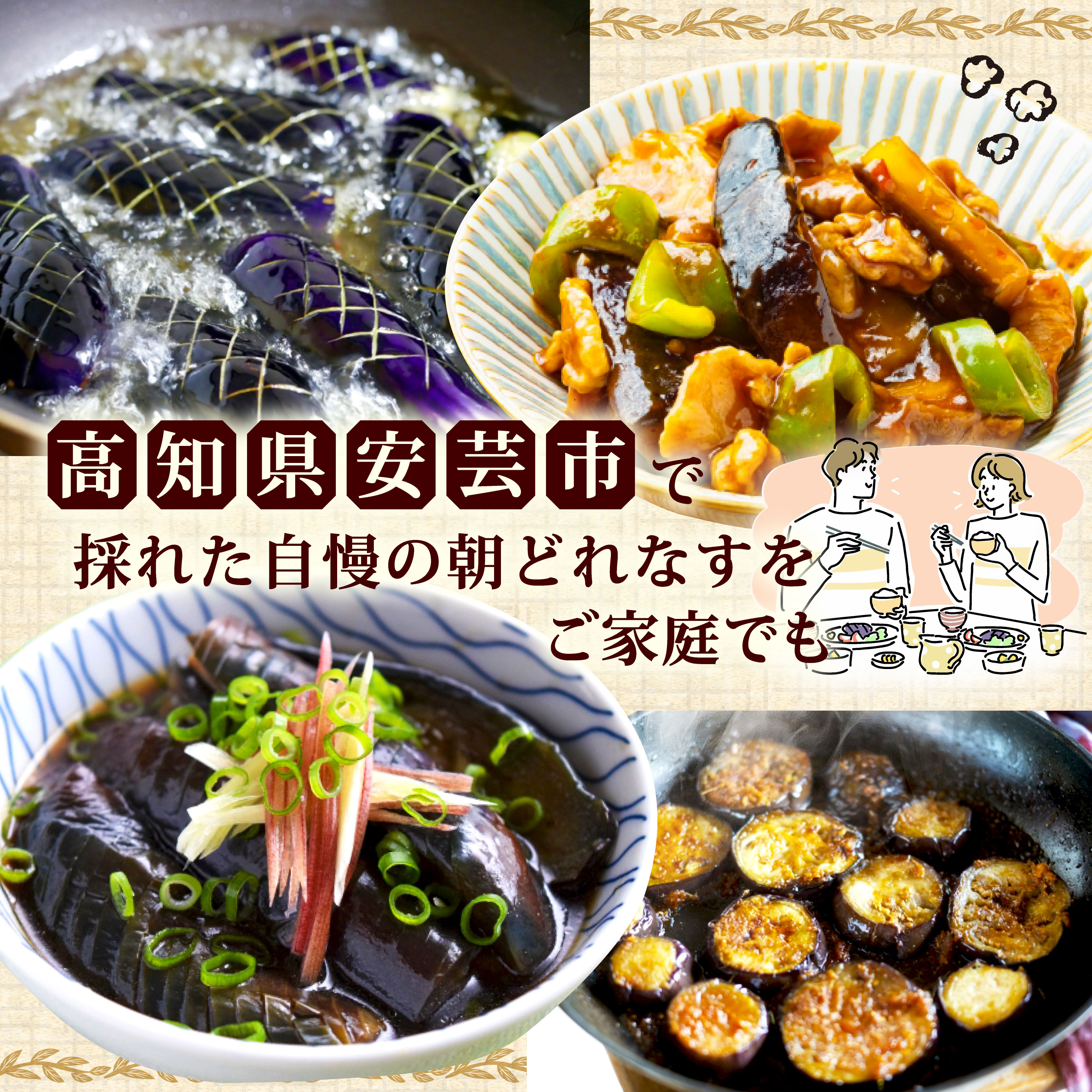 【6回定期便】朝採れナス 約1.5kg 茄子 ナス 国産 高知 農家直送 野菜 ベジタブル 新鮮 なす 薄皮 焼きナス 美容 健康 朝どれ 焼き肉 アウトドア BBQ 和食 洋食 中華 おかず なすび