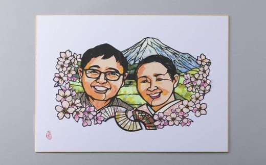 
【切絵作家 達富 睦】オーダー似顔絵切り絵（大）[髙島屋選定品］110N132
