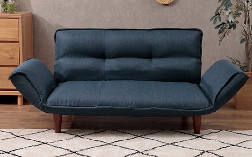 和楽カウチソファ2P　A01タスクネイビー ／ 家具 カウチソファ 2人掛け ソファー 椅子 リクライニング ポケットコイル搭載 コンパクト 日本製 ごろ寝 インテリア おしゃれ 神奈川県 No.537