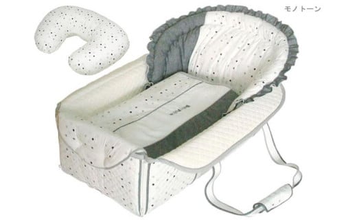 
授乳クッション付き バッグdeクーファン ベビーポルカ モノトーン
