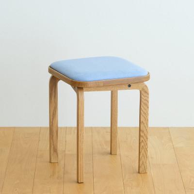 ふるさと納税 府中市 府中市の家具　コッコスツール　オーク材/生地:ラムース(スカイブルー)(組み立て式)