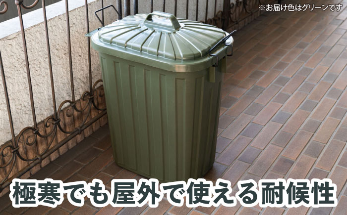 ペールカンのふた付きゴミ箱 60リットル グリーン 1個 / ダストボックス ゴミ箱 ごみ箱 / 恵那市 / 東谷株式会社 明智流通センター [AUAD075]