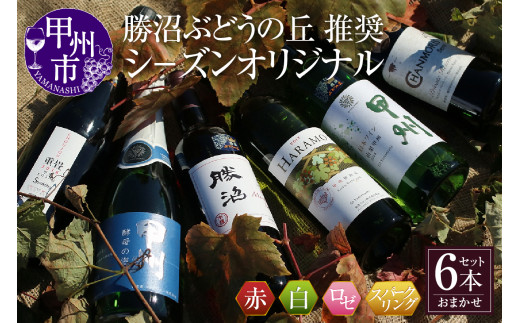 勝沼ぶどうの丘推奨ワイン シ－ズンオリジナル6本セット（KBO）F-605【ワイン 赤ワイン 白ワイン ロゼワイン スパークリングワイン 甲州市 山梨県】