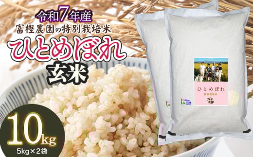 【令和7年産先行予約】 富樫農園の特別栽培米ひとめぼれ 玄米10kg(5kg×2袋)　山形県鶴岡市産　K-763