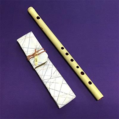 ふるさと納税 甘楽町 篠笛楽遂　6孔ドレミ八笨調子(C調)、笛袋と篠製こはぜ付。