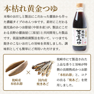 おだし本舗「かつ市」 枕崎産 本枯れ節 使用 旨みを味わう だし・つゆセット 合計3種 A3-235【1166440】