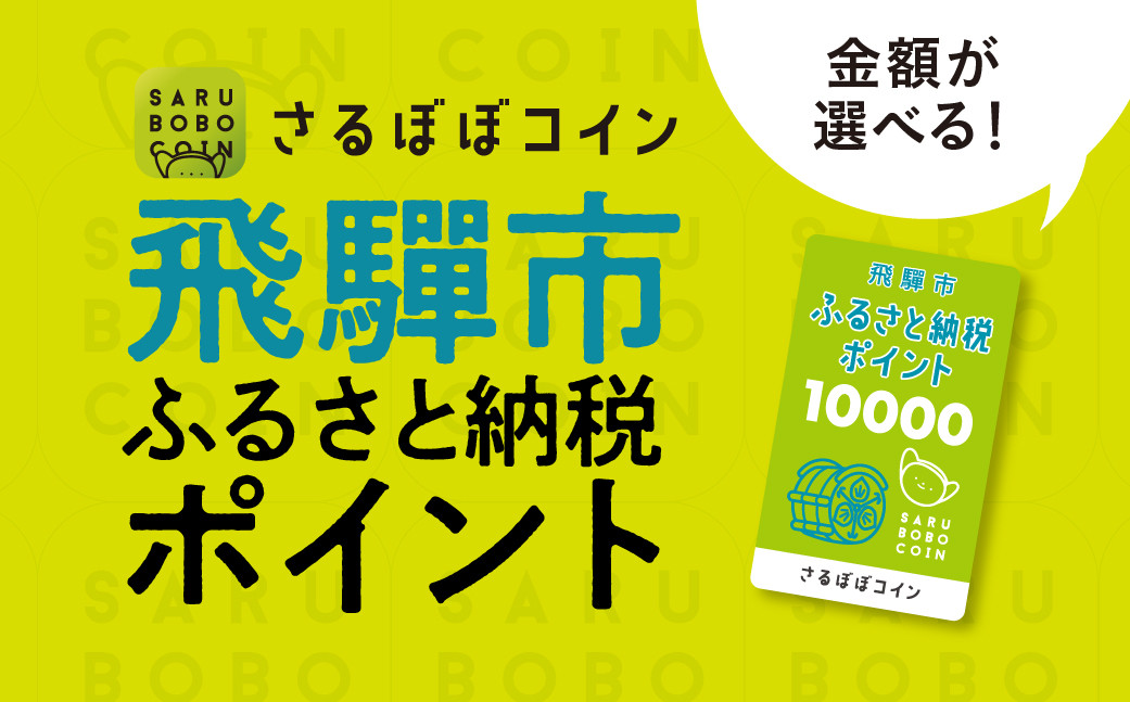 
【寄附金額が選べる】さるぼぼコイン　飛騨市ふるさと納税ポイント 10,000円～500,000円
