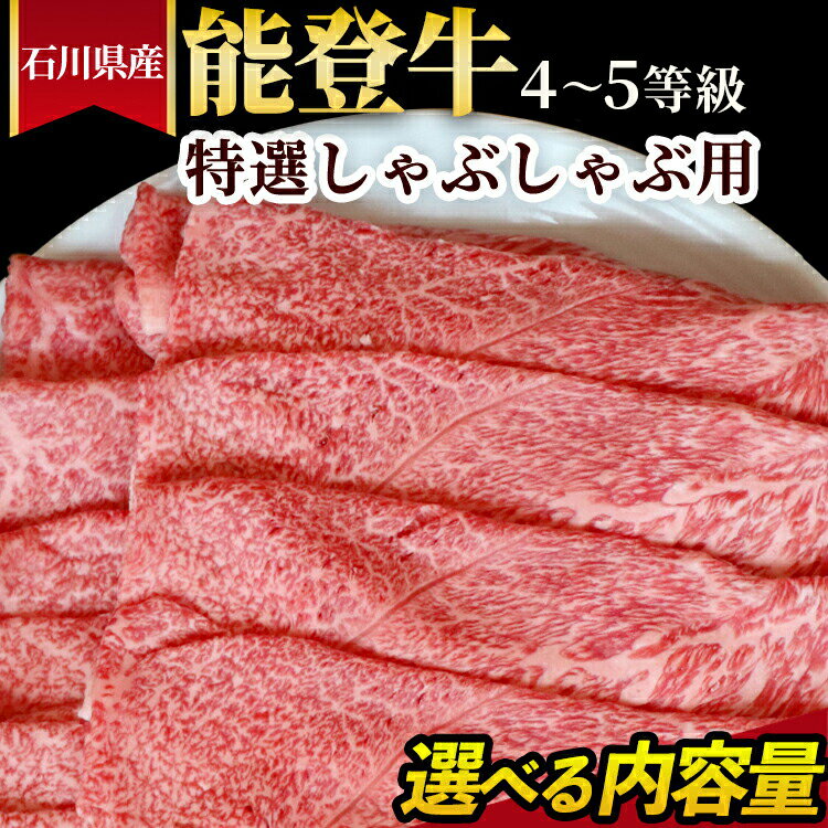 【ふるさと納税】＼選べる内容量／石川県産 能登牛（4～5等級）特選しゃぶしゃぶ用 ※2025年1月以降に順次発送予定