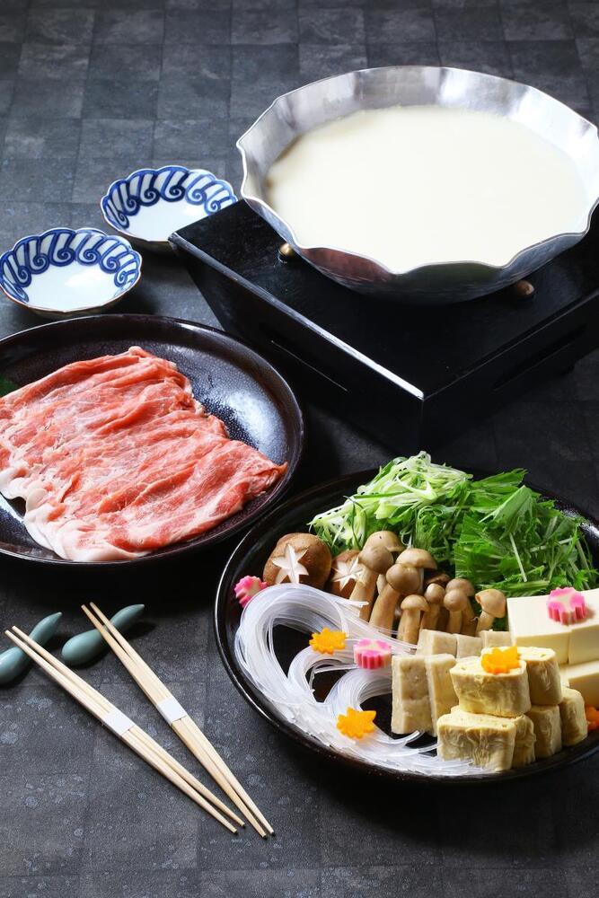 【松山閣】自家製豆乳のゆばしゃぶセット（2～3人前）