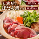 【ふるさと納税】天然ジビエ【猪肉のぼたん鍋セット】200g(1～2人前)老舗旅館の料理人の手作り無添加の味噌鍋出汁付【配送不可地域：離島】【1263738】