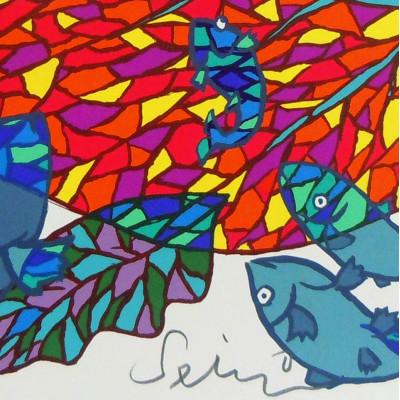 ふるさと納税 松田町 田島征三のシルクスクリーン版画「落ち葉とたわむれる魚たち」 |  | 02