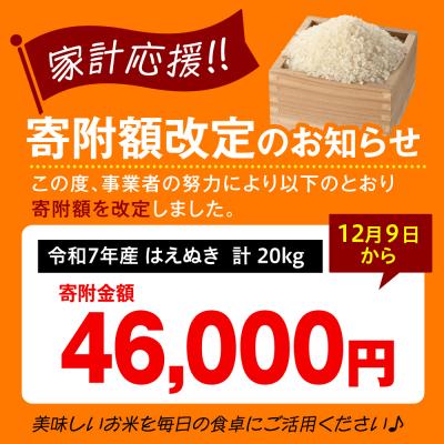 ふるさと納税 米沢市 【 令和7年産 】 はえぬき 計20kg ( 5kg×4袋 ) |  | 01