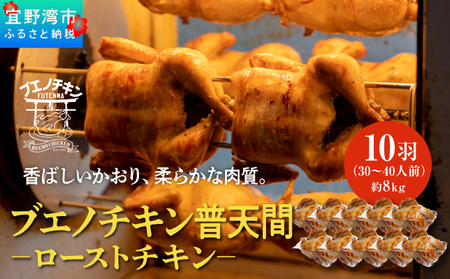 沖縄定番!! 《ブエノチキン》 800g × 10羽 (30〜40人前) やんばる若鶏のローストチキン |沖縄県産 やんばる若鶏 鶏肉 丸焼き ギフト クリスマス お祝い パーティ 真空 冷蔵 沖縄土産 送料無料 日時指定不可 沖縄県宜野湾市
