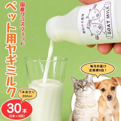 ふるさと納税 美浜町 【毎月定期便】国産グラスフェッド【ペット用】ヤギミルク200ml×5本(愛知ヤギ農場)無添加全6回