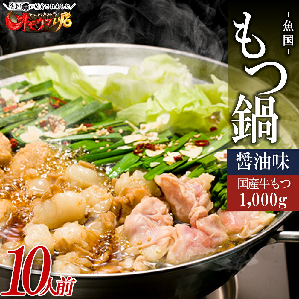【ふるさと納税】国産 牛 もつ鍋 10人前 醤油 各 5人前 国産 牛モツ1kg 大容量 しょう油 お取り寄せ お取り寄せグルメ 食品 冷凍 ランキング おつまみ もつなべ モツ ホルモン 鍋 魚国 送料無料 福岡県 福岡 博多 赤村 3T1