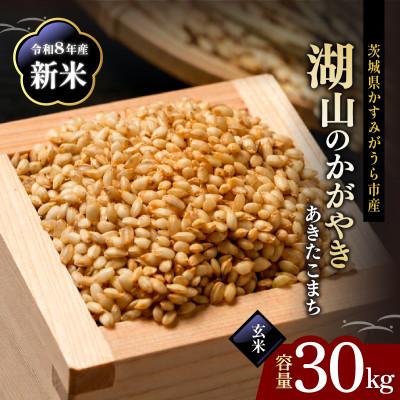 ふるさと納税 かすみがうら市 令和8年 新米 あきたこまち 玄米30kg 湖山のかがやき