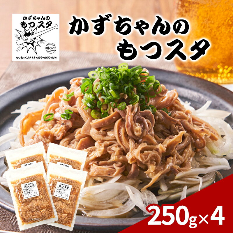 【ふるさと納税】かずちゃんのもつスタ【250g×4袋】惣菜 千葉県 千葉市 お取り寄せグルメ 球場グルメ 球場名物 おかず おつまみ 酒の肴 国産 豚肉 ホルモン もつ 本格的 簡単調理 濃厚 時短 手軽 冷蔵 お土産 真空　お届け：2025年10月1日～2026年3月31日まで