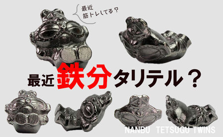南部鉄器 南部鉄偶ツインズ 腹筋 背筋 2体セット 南部鉄器 treis013
