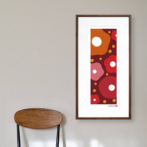 【絵画】 和紙アート 「椿」 額装サイズ 300mmx600mm 阿波紙 【 ピエゾグラフ 和紙 額入り 額縁付 アート インテリア 現代版画 絵画 版画 贈り物 贈答 プレゼント ギフト 綾部 京都